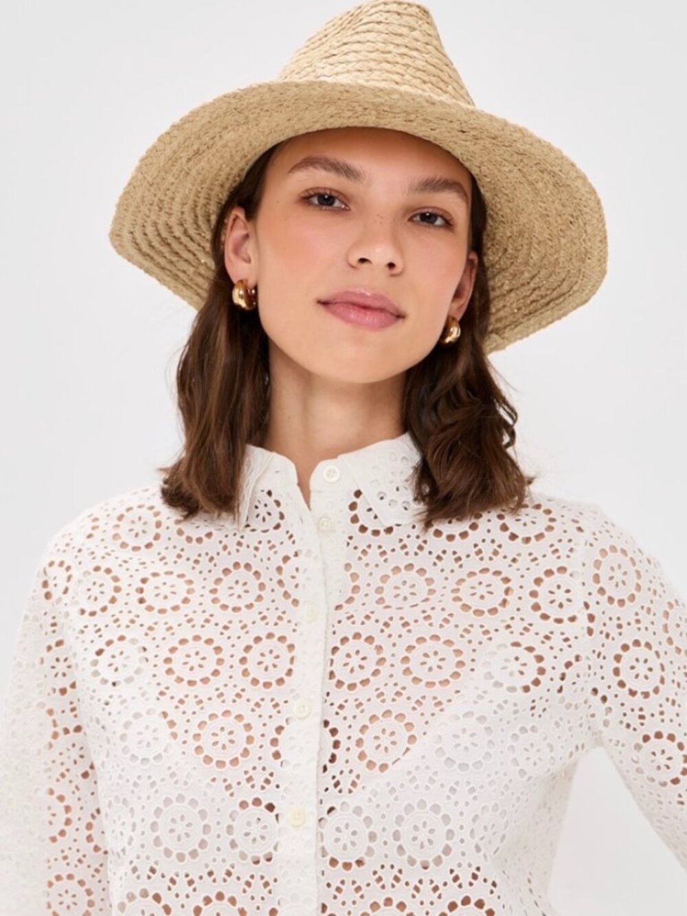 Hat Attack Braided Raffia Continental Hat  (Natural/Gold)